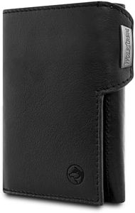 Wolfstrøm Slim Wallet 'Svente' I 11 Cards Mini Wallet Men's Small with Coin Compartment, RFID Blocker I Women's and Men's Wallet Small I Credit Card Holder Wallet Men Small, (00) Classic Black,