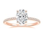 EAMTI 3CT 925 Sterling Silver Rose Gold Engagement Rings Oval Cut Cubic Zirconia CZ Wedding Promise Rings for Her Stunning Wedding Bands for Women Size 4.5