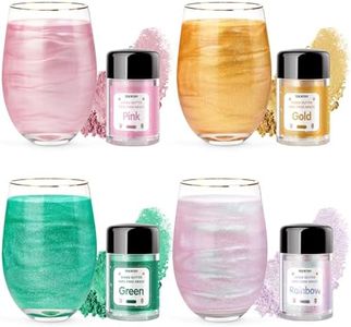 Edible Glitter - 4 Colors Luster Dust Edible, 100% Food Grade Edible Glitter for Drinks, Cakes, Easter Eggs, and Cookie Decoration, Vegan-Friendly Edible Luster Dust（0.18oz/5g）