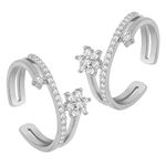 Peora Silver Plated CZ Studded Adjustable Stylish Toe Ring Bichiya Fancy Daily Regular Jewellery for Women