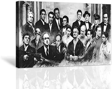 HAOSHUNDA Gangster Collage Poster Oil Painting on Canvas Posters and Prints Decoracion Wall Art Picture Living Room Wall (12" x 18", Artwork - 03)