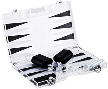 Pursonic Premium 18-Inch Lucite Backgammon Set - Elegant Design for Timeless Enjoyment (Black)