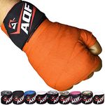 AQF Boxing Hand Wraps 4 Meter Elasticated Bandages – For Combat Sports, Boxing, MMA & Cross Fitness (Orange)