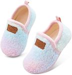 Lefflow Toddler Slippers Girl Baby Fuzzy House Slippers Bedroom Slipper Walking House Shoes for Toddlers Slip On Age 1-3 Size 9.5-10 Washable