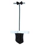 Olens Men's Sexy Collared Bow Tie Bodysuit Thong Butler Teddy Costume Underwear