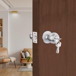 Godrej Cylindrical Lock | Classic Range | Keyed | 7cm (70mm) Backset | Stainless Steel Finish | for Internal Wooden Door | Left/Right Handed & Inside/Outside Opening