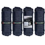 Amarine Made Double Braided Nylon Dock Lines 4840 lbs Breaking Strength (L:25 ft. D:1/2 inch Eyelet: 12 inch) 4 Pack of Marine Mooring Rope Boat Dock Lines Working Load Limit:968 lbs