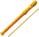 Soprano Recorder Descant Flauta Recorder 8 Hole ABS Clarinet German Style Treble flute C Key With Fingering Chart Instructions with Cleaning Rod Bag (yellow)