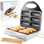 Corn Dog Maker- Perfect Hot Dogs on a Stick, Cheese Sticks, Cake Pops- Includes 50 Skewers & Recipes, Easy to Use Electric Nonstick Carnival Food Baker For BBQ Parties, Fryer for 6 Mini Dogs at Once