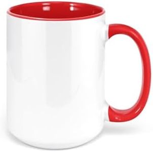 15oz Sublimation Mug Color Inner and Handle Case of 12 (Red)