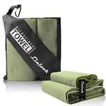 Linlook Microfibre Towel Set (160 x 80 cm Large Bath Towel + 80 x 40 cm Small Hand Towel) - Soft and Lightweight Beach Towel - Quick Drying Sports Gym Towel - Compact Swimming Camping Towel