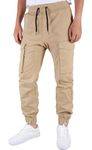 ITALYMORN Cargo Jogger Pants for Men with Pockets S Khaki