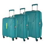 American Tourister Ivy 4 Wheel Spinner Polypropylene (Pp) 3 Pc Set Sea Green Hard Trolley Bag with TSA Lock Small, Medium & Large (55Cm + 68 Cm + 77Cm)