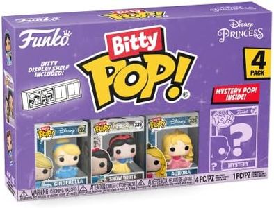 Funko Bitty Pop Disney Princess Cinderella, Snow White, Aurora E una Mini Figura Misteriosa a Sorpresa 0.9 Inch (2.2 Cm) da Collezione Ripiano Espositivo Impilabile Incluso Idea Regalo