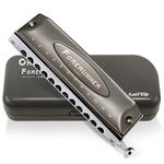 East top Forerunner Chromatic Harmonica 12 Holes 48 Tones Professional Chromatic Harmonica in C; Mouth Organ and Professional Harmonica for Adults, Professional Player and Students (48NV)