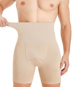 TAILONG Mens Shapewear Tummy Control Underwear Compression Shorts Slimming Body Shaper Leg Boxer Briefs Beige