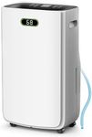 LUDATIDO 5000Sq.Ft Dehumidifier for Basement with Drain Hose, 80 pint Dehumidifiers for Home with Large 6.5L Water Tank 24H Timer 4 Modes Operation Auto Shut-off Portable for Garage