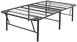 Amazon Basics Foldable Metal Platform Bed Frame with Tool Free Setup, 18 Inches High, Sturdy Steel Frame, No Box Spring Needed, Twin, Black