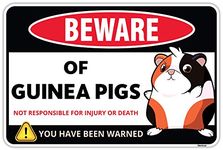 Venicor Guinea Pig Sign Decor - 8 x 12 Inches - Aluminum - Guinea Pig Gifts for Guinea Pig Lovers - Cage Accessories Toys Stickers Stuff