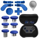 for Xbox One Elite Series 2 Controller Paddles Kits, 7 Pcs Premium Stainless Steel Button Paddles, with Storage Bag, for Xbox One Elite Series 2 Accessory Replacement (Blue)