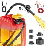 Ecarke 5 GPM Cordless Fuel Transfer Pump for Gasoline Diesel, Portable Gas Can Pump with Auto Shut-Off & Beep Alert, Compatible with DeWalt 20V & Milwaukee 18V Batteries, 51" Hose & 5 Adapters