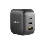 MINIX 66W Turbo 3-Port GaN Wall Charger 2 x USB-C Fast Charging Adapter, 1 x USB-A Quick Charge 3.0, Compatible with Laptop, iPad Pro, iPhone 14 Pro,Max XR XS X SE2 and More (NEO P1)