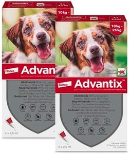 Advantix Spot On Hund 10-25 kg, Spar-Set mit 8 Pipetten, Zeckenschutz & Flohschutz, wehrt Mücken & Stechfliegen ab, Bevor sie stechen, idealer Reiseschutz, Vorrat für bis zu 8 Monate