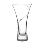 DIAMANTE Trumpet Vase 'Silhouette' - Small Hand Cut Crystal Vase with Swarovski Crystals - 18cm