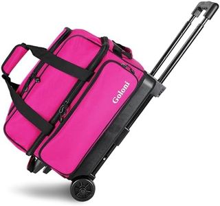 Goloni Double Roller 2 Ball Bowling Bag with Separate Shoe Compartment,2 Ball Bowling Bag with Wheels,Retractable Handle Extends to 40"