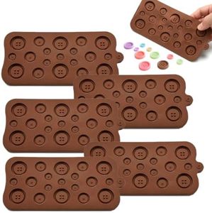Button Chocolate Mold, Silicone Button Mold for Chocolate & Candy, 5PC