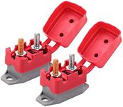 Ampper DC 12V - 24V Automatic Reset Circuit Breaker with Cover Stud Bolt for Automotive and More (50A, 2Pcs)