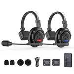 SYNCO XTALK X2 Wireless Intercom Headset System, 2.4GHz Wireless Headset with 20H Worktime for 2-Person 350M/1148FT, SYNCO-Headset-Intercom-for-Communication