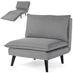 Vesgantti Sofa Bed Chair, 6 in 1 Adjustable Small Convertible Sofa Chair, Folding Floor Futon Fabric Sofa Beds with Back, Single Sleeper Chair to Bed for for Small Space/Apartments, Grey