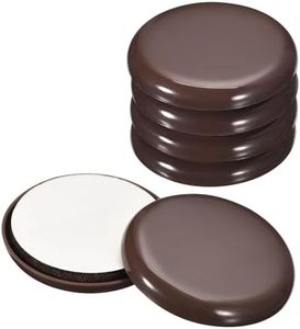 uxcell Furniture Sliders, 12Pcs 2" - Plastic Self-Adhesive Round Sliding Pads, Chair Glides for Carpeted Tile Vinyl Hardwood Floors (Brown)