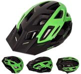 AWE® AWERide™ Enduro/Freeride Bicycle/Bike/E-Bike Helmet Black/Green Large 58-61cm. *Includes an AWE 5 year Crash Replacement Policy, Tested and conforms to CE-EN 1078:2012:A1:2012 standards.