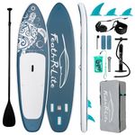 FEATH-R-LITE Stand Up Paddle Board 10'5"x32''x6'' Ultra-Light (16.7lbs) ISUP with Inflatable Paddleboard Accessories,Three Fins,Adjustable Paddle, Pump,Backpack, Leash, Waterproof Phone Bag…