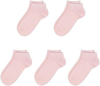 SERISIMPLE Viscose Bamboo School Socks Ankle Super Soft Kids Socks Stretch Cuffs Athletic Socks Odor Anti-odor 5 Pairs (Large, Neon pink)