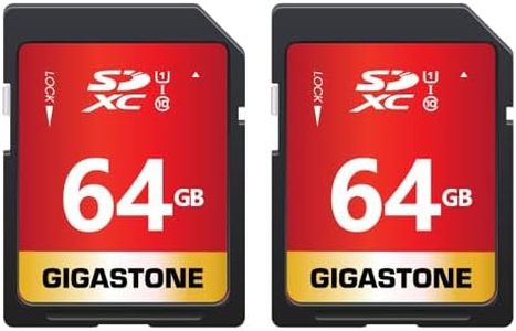 Gigastone 64GB 2 Pack SD Card UHS-I U1 Class 10 SDXC Memory Card High Speed Full HD Video Canon Nikon Sony Pentax Kodak Olympus Panasonic Digital Camera