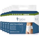 70 x Super Adult Nappies, Maximum Absorbency and Overnight Protection, Nappies for Men and Women, Incontinence Pants, Size Medium, Waist Size 65-135 cm (Medium)