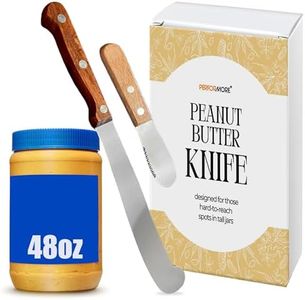 2PCS Spreader Knives, 12” Peanut Butter Knife that Works Great with Jars and 5” Short Spreading Knife, Stainless Steel Spatulas with Wooden Handle Spreader Set