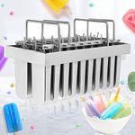 WICHEMI Stainless Steel Popsicle Molds Commercial Ice Pop Molds 20PCS Ice Lolly Popsicle Mould Ice Cream Maker Mold Stick Holder with Lid Single Cup Capacity 108g