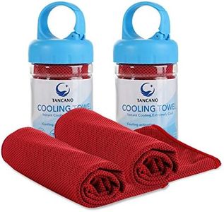 Sports Towel for Instant Cooling Relief Tancano Microfiber Towels for Golf Workout Swimming Gym Yoga Travel Camping Fitness 40"x12" Sweat Towel (Dark Red 2 Pack)