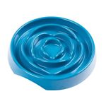 Messy Mutts Interactive Slow Feeder | Puzzle Slow Feeder Dog or Cat Bowl | Enrichment Food Dish to Slow Eating, Prevent Bloating | 8” x 1.3” | 1.75 Cup | Blue