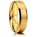 King Will GLORY 6mm Women Mens Wedding Band Tungsten Carbide Ring 24K Gold Plated Matte Finish Comfort Fit Wedding Band 11