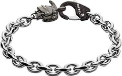 Diesel Bracelet for Men Pillar, 18.5cm Silver Stainless Steel Bracelet, DX1146040