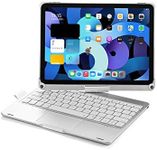 Arzoe 360° Rotatable iPad Keyboard Case for iPad Pro 11 inch 2022 2021 2020 2018, iPad Air 2024 11 inch, 5th 4th Gen 10.9” 2022 2020 Bluetooth Keyboard with Back Light Touchpad Pencil Holder Silver