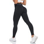 ShinyStar Yoga Pants for Women High Waist Butt Lift Seamless Gym Leggings Tummy Control Workout Running Black M