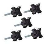 POWERTEC QNB3011 4-Point Stud Knob, 1/4"-20, 2" Long, 5 PK