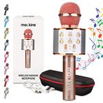 Mockins Bluetooth Karaoke Microphone with Built in Bluetooth Speaker | Fun Party Microphone Karaoke Compatible with iPhone & Android | Wireless Bluetooth Karaoke Microphone for Kids Teens & Adults