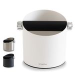 Ompellus Espresso Knock Box, Large Capacity & Non-Slip Base Coffee Knock Box, Barista Tools, Espresso Machine Accessories (White)